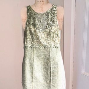 Kay Unger Sequin Foam Green Dress 4